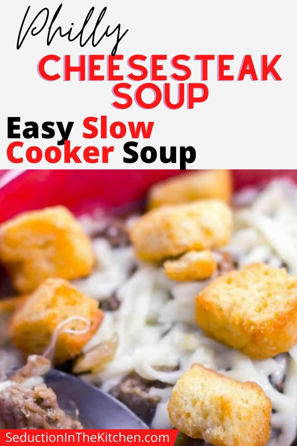 Slow Cooker Philly Cheesesteak Soup {easy Steak Soup}